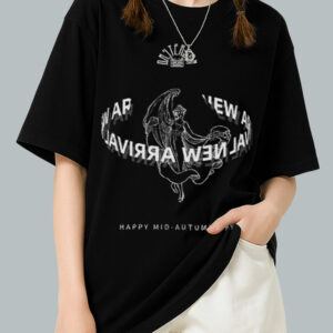 New Arrival Mid-autumn Black T-shirt